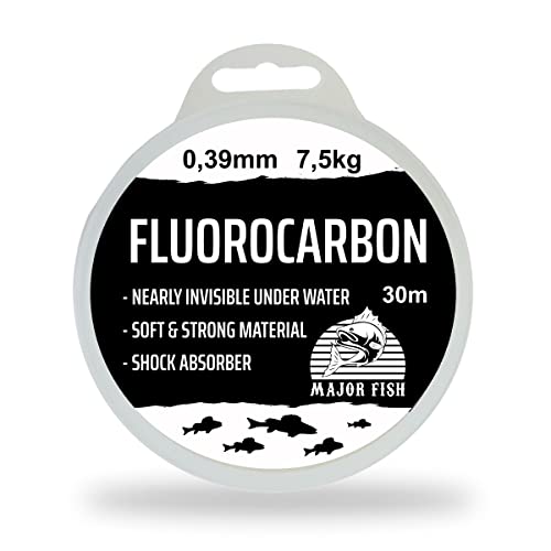 Major Fish 100% Fluorocarbon Vorfachschnur 30 Meter Fluorocarbonschnur 0,30 mm - 4,5 kg Cover