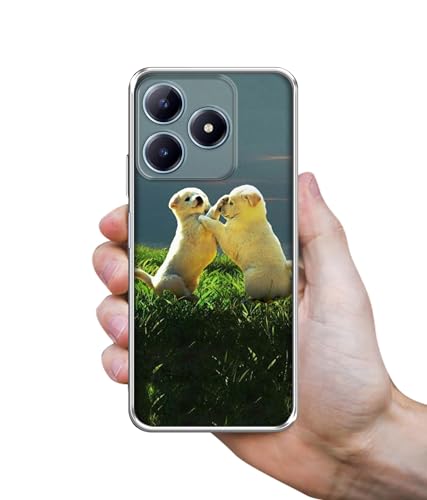 Image of Puppy Couple Sunset Design Printed Silicon Soft TPU Back Case Cover for Realme C63 4G / Narzo N63 4G