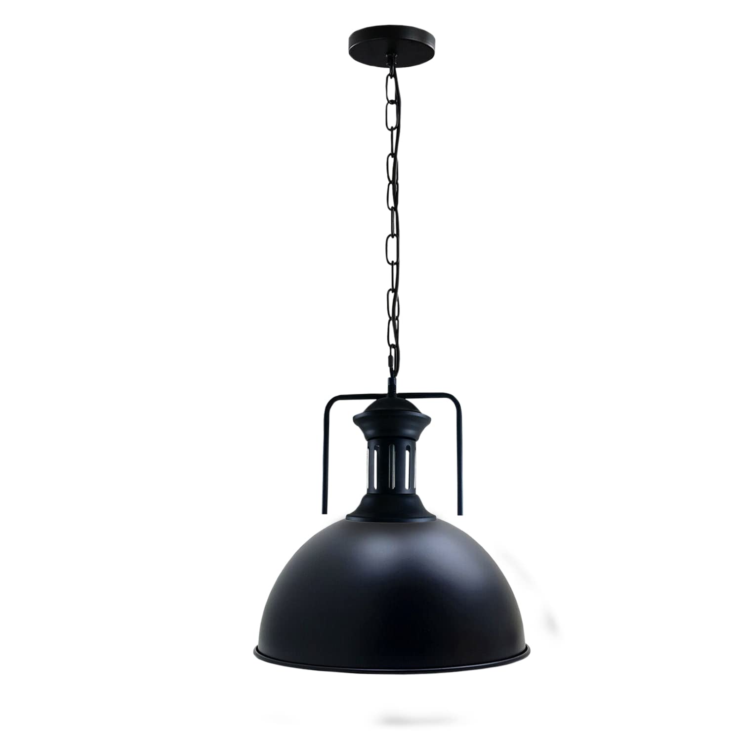 Vintage Hängelampe Mit Cluster-Schirm – Schwarz, UK E27, Höhe Verstellbar