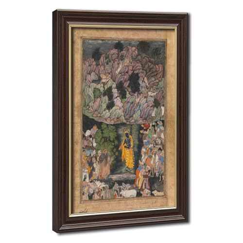 Tableau Krishna Govardhan art mural zen pour salon cosy