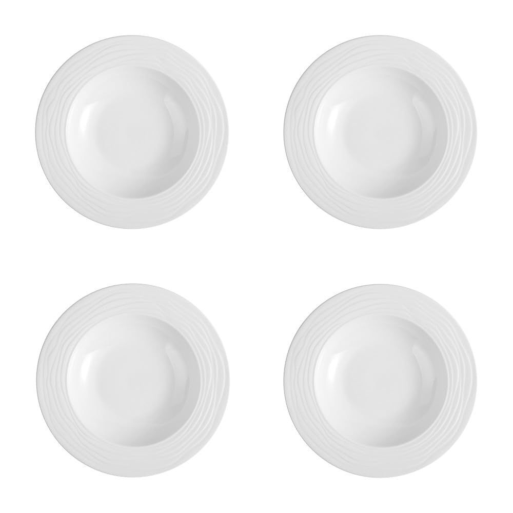 Holst Porzellan MD 023 - Juego de 4 platos hondos (porcelana, 23,5 cm), color blanco