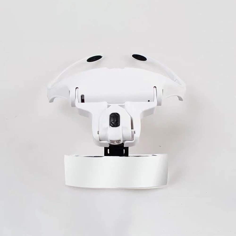 Stirnbandlupe mit LED-Licht, freihändige Leselupe, Lupenbrille mit 2 LED-Lichtern, 5 abnehmbaren Linsen zum Lesen, elektronische Reparaturlupe