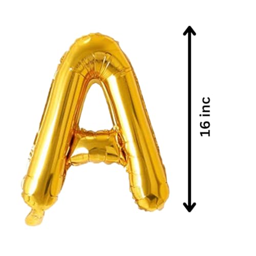 Image of Alphabet Foil balloon, Letters A-Z and Numbers 0-9 in 16 inch Golden foil Balloons for Birthday, Anniversary, Engagement Other Kind of Parties, Celebrations and Decorations. Letter balloon : (2)