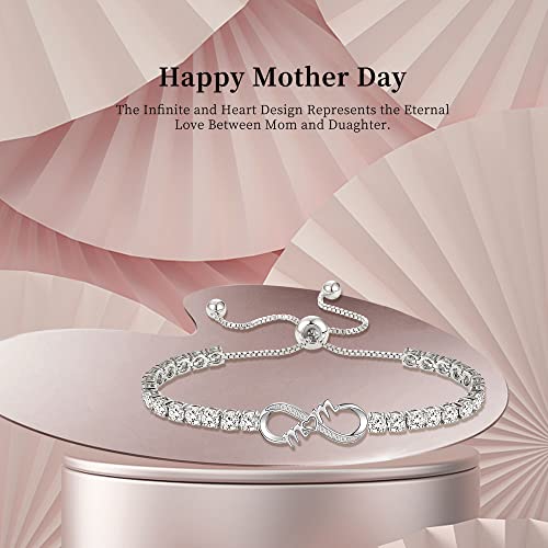 Btysun Mom Bracelets For Women Mothers Day Birthday Gift Stainless Steel Infinity Silver Bracelet Mom Gifts From Daughters #TOP5