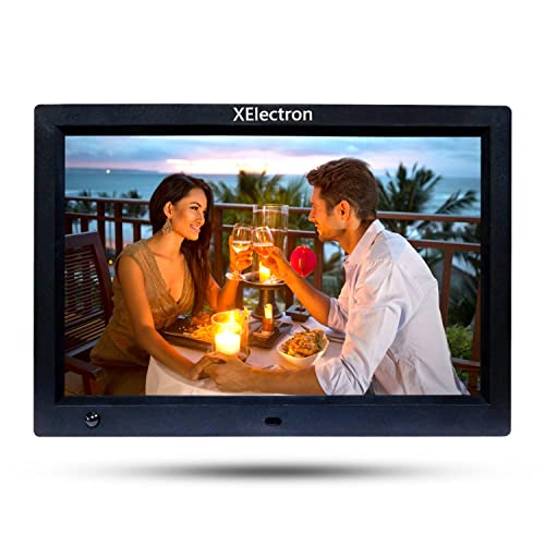 Image of XElectron 12 inch IPS Digital Photo Frame with Motion Sensor, HD Display, Auto Rotate, Play Photos, Videos, Music and Slideshow with SD Card, USB Ports and Remote (Black)