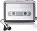 Cassette Player,Cassette Tape to MP3 Converter, Via USB Portable Cassette Tape Converter Captures MP3 Audio Music,with Headphones,Convert Walkman Tape Cassette Compatible with Mac PC Laptop (Silver)
