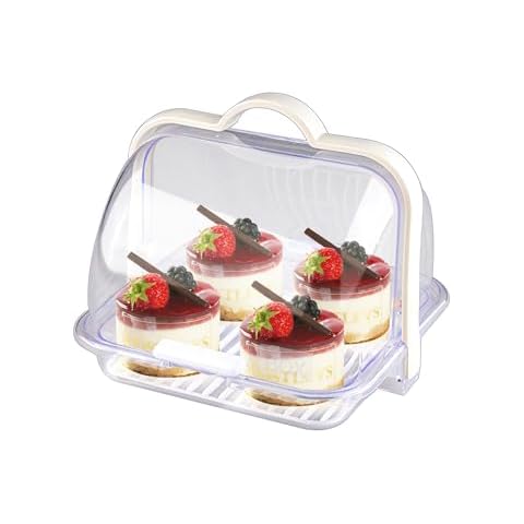 MineDecor 3-in-1 Acrylic Cake Carrier with Stand and Lids 2 Layer Cake Plate with Dome Cover Clear Cake Holder for Cupcakes Chips Fruits Vegetable Salads Bowl Cover