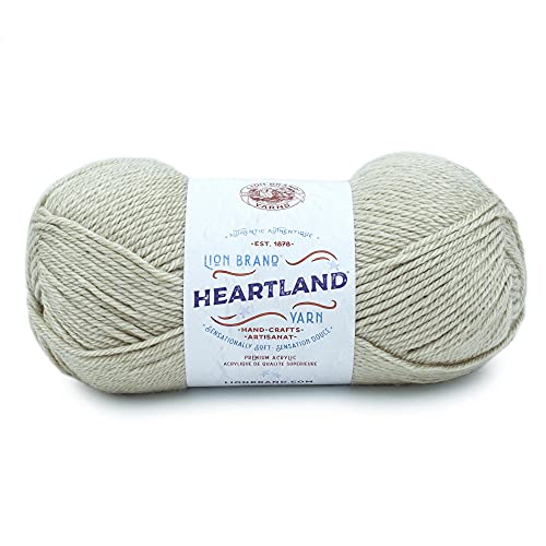 Image of Lion Brand Yarn, Worsted-Weight Heartland Yarn for Knitting, Crocheting, and Crafting, Dry Tortugas, 1 Pack