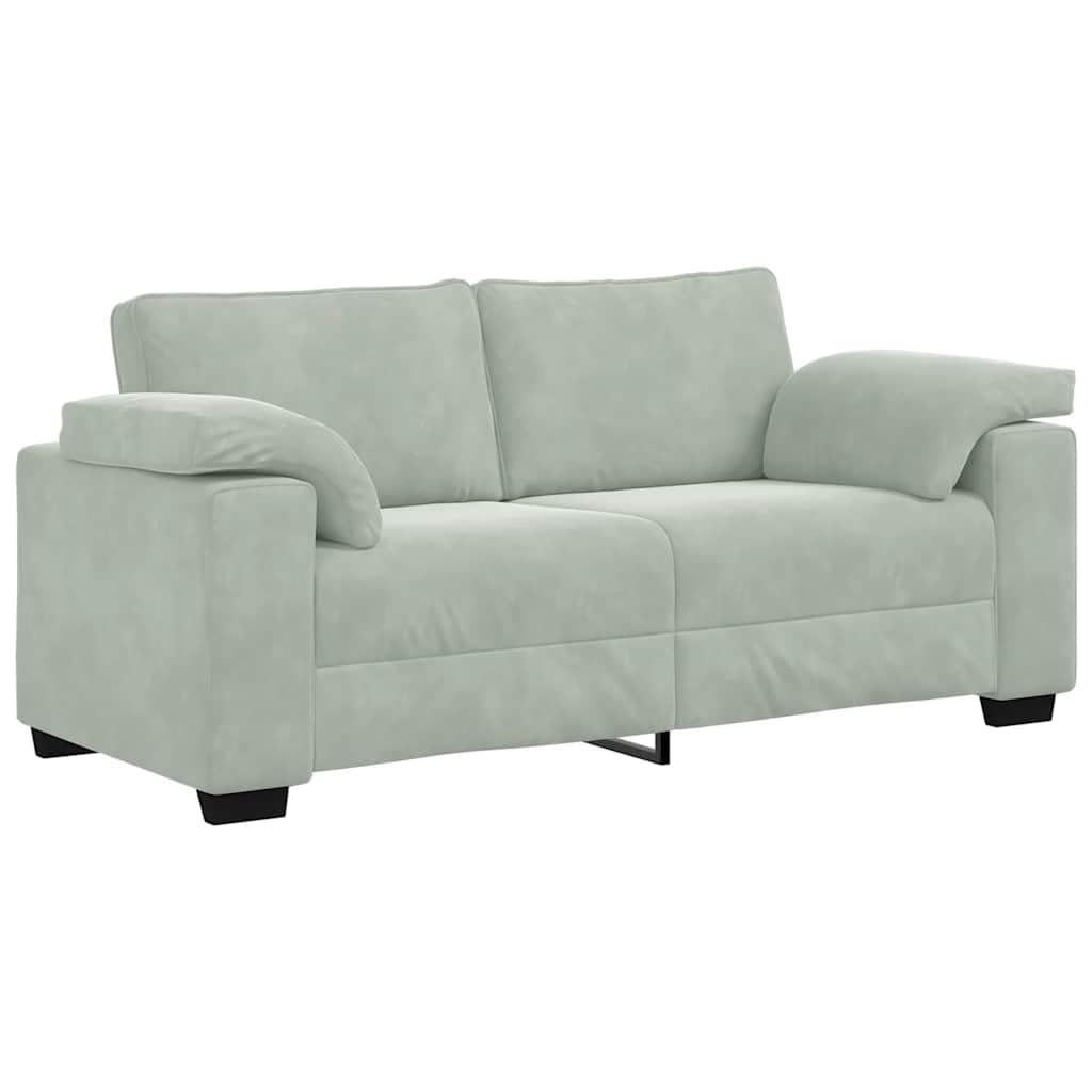vidaXL Divano Divanetto Grigio Chiaro 180x77x82 cm in Velluto