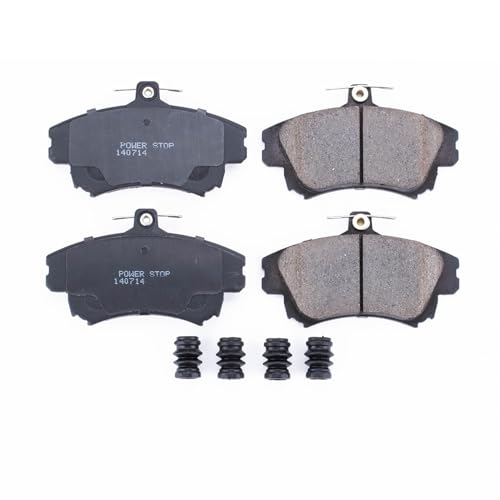 Image of PowerStop Front Brake Pads for Volvo S40 2000-04 | Volvo V40 2000-04 - Z17 Ceramic Brake Pads with Installation Hardware, 17-837