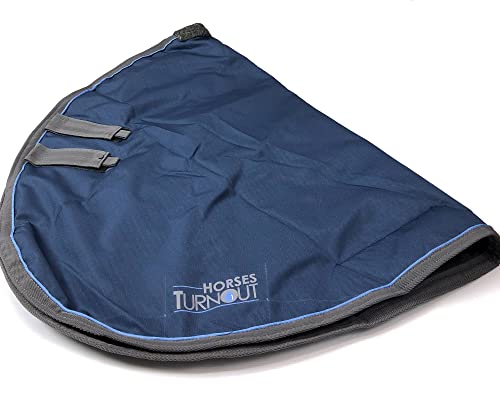 Horses, Coperta Da Paddock Per Cavallo Turnout 200 Gr, Impermeabile, Con Il Copricollo Staccabile, Resistente, Con Cinghie Ad Incrocio, Blu 135 Cm - 5