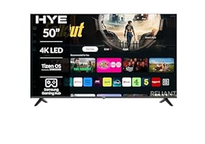 HYE 50 Inch Smart TV 4K UHD LED – Slimline 50" smart Television with Samsung Tizen, Gaming Hub, HDR, WiFi, HDMI x3, USB x2, Optical, Cable & Satellite Connectivity - 50UHDS2008