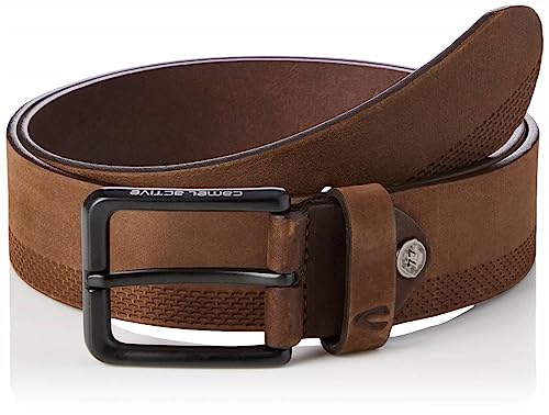camel active Herren Gürtel aus Nubukleder Grau menswear-M