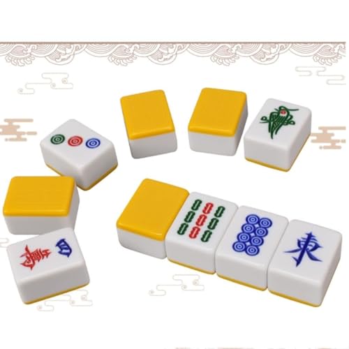 Mahjong 136 piezas con caja aluminio juego chino miniatura 4