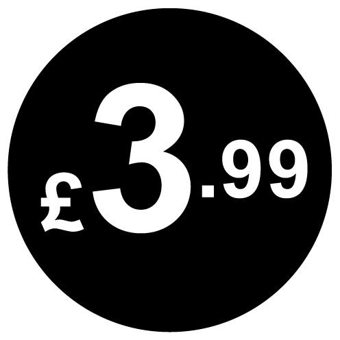 £ Black Price Stickers - 20mm, £3.99, 10000 — image 1