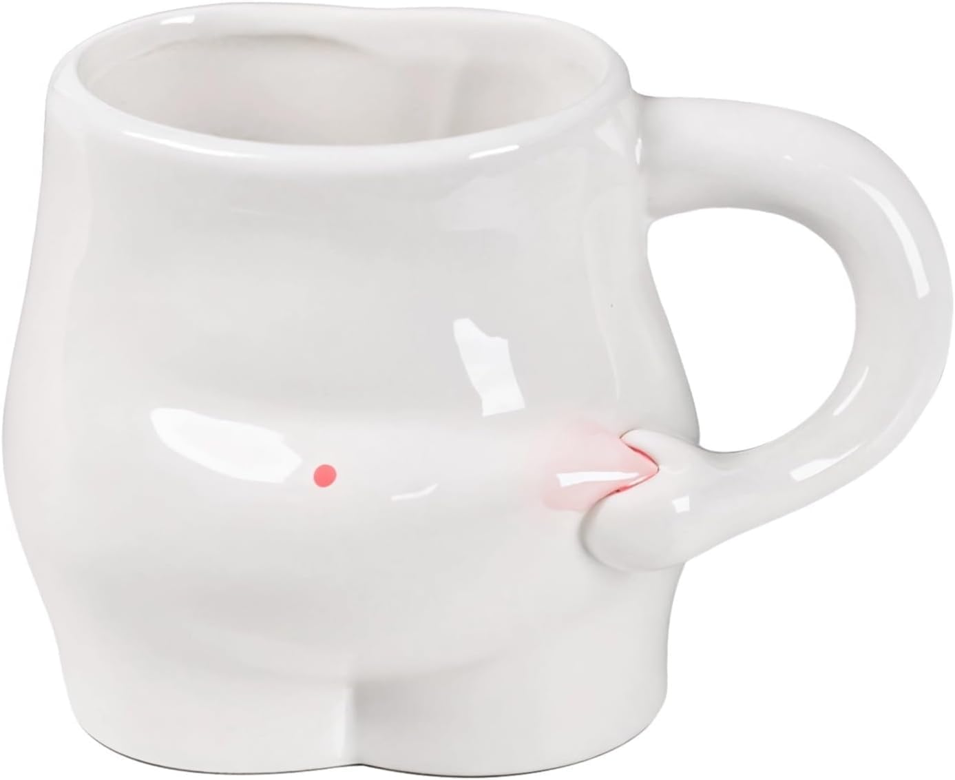 Novelty Coffee Mug, Creative Cute Ceramic Cup Tummy Pinch Drinking Reminder for Office and Home, 12.85 oz/380 ml for Tea Latte Milk (one hand(pinch))