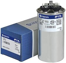American Standard - 45 + 7.5 uF MFD x 370 VAC Genteq Replacement Dual Capacitor Round # C34575R / 27L947