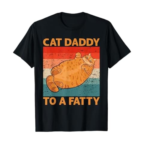 Retro Fat Chonk Dad Tee Funny Cat Daddy To A Fatty T-Shirt Cover