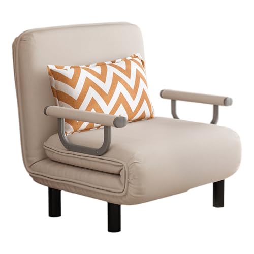 Sofa Cama 1 Plaza Plegable 65 * 190cm Silla Plegable, Sofá Convertible 3 en 1 Multifunción para Sala de Estar, Dormitorio, Habitación de Invitados(Beige)