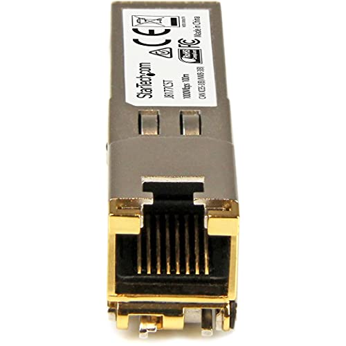 Image of StarTech.com HPE J8177C Compatible SFP Module - 1000BASE-T - SFP to RJ45 Cat6 /Cat5e - 1GE Gigabit Ethernet SFP - RJ-45 100m - HPE 1810, 1820, 2530 (J8177CST)
