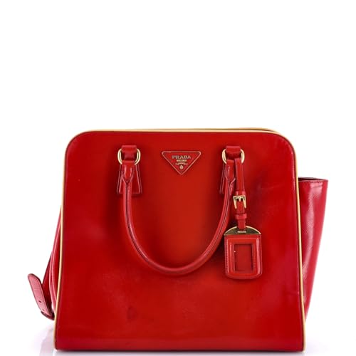 Prada, Pre-Loved Promenade Bag Vernice Saffiano Leather Medium, Red