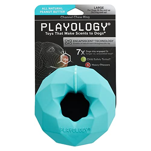 Playology Channel Chew Ring Peanut Butter Dog Toy, Large