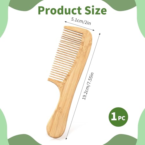 Peine de bambú natural antiestático hecho a mano miniatura 2