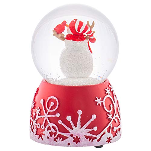 Holiday Red Glitterdome 4.75 X 3.25 Resin 80Mm Snow Globe Plays Jingle Bells #TOP4