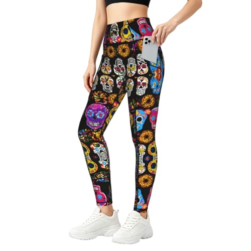 Pantalon de yoga crâne rose pour le studio de fitness et le running