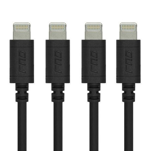 RND Apple Certified Lightning USB 6ft Cable (4-Pack) for iPhone (XS, XS Max, XR, X, 8, 8 Plus, 7, 7 Plus, 6, 6 Plus, 6S, 6S Plus) iPad (Pro, Air, Mini) and iPod (6 feet/Black)