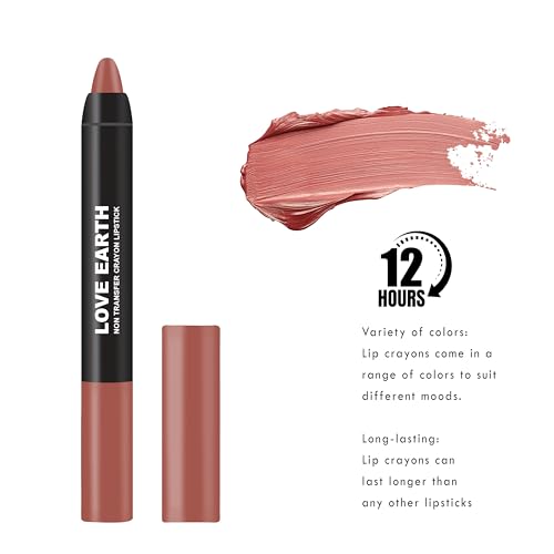Image of Love Earth Non-Transfer Crayon Lipstick-Prunus | Lightweight & Longlasting, Smudge Proof, Transferproof, Matte | Up to 12 Hours Stay -3.5g