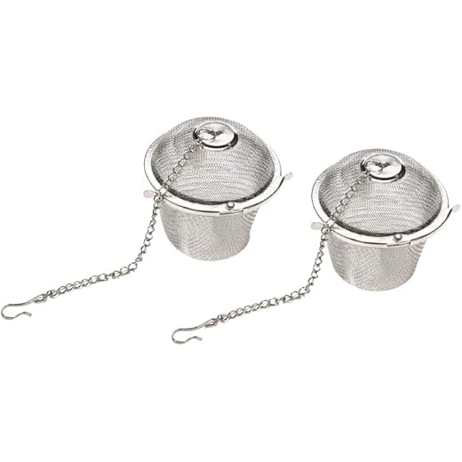 Haleness Care Basket Tea Strainer Stainless Steel Tea Infuser Filter with Handle for Loose Leaf Tea | Green Tea Channi Steel | Chai Maker | Chai Channi | Infuser | Pack of 2 (Basket Shaped)