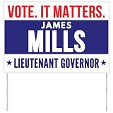 James Mills For Lieutenant Governor 2026 Yard Sign Ohio Vote Candidate Election Race