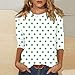 3/4 Length Sleeve Womens Tops Tunics Dressy Casual Blouses Work Crewneck Pullover Summer and Fall Fashion Shirts