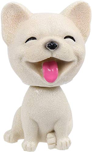 Bobble Head Dog Simulation Shaking Head Dog Bobbleheads Dog Toy Ornaments Mini Bobble-Head Toys for Car Vehicle Home Office Decoration - French Bulldog