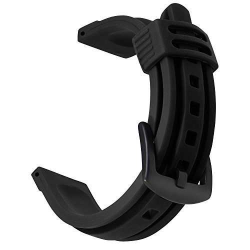 OLLREAR Silicona Correa Reloj Recambios Correa Relojes Caucho Suave - 12 Colors & 4 Sizes - 18mm, 20mm, 22mm, 24mm (24mm, Black) Cover