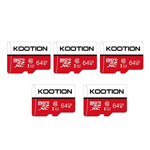 Carte Micro SD 64 Go, KOOTION Micro SD 64 Go Lot de 5 U1 Carte SD Class 10 pour Drone/Dash Cam/Camera/Phone/Nintendo-Switch/PC/Tablet (64 Go*5, U1)…