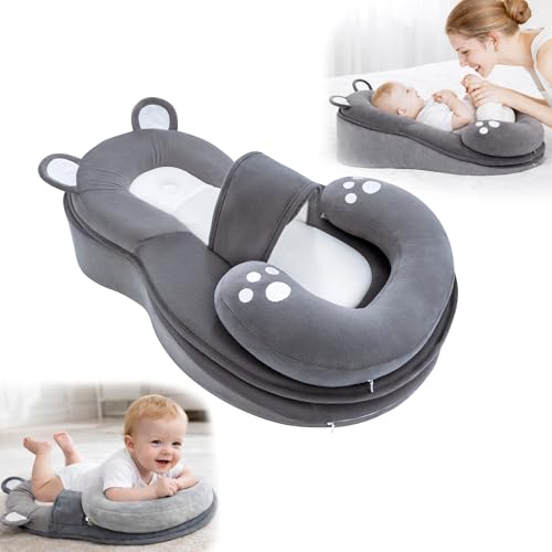 Puzynro Baby Lounger Pillow, Reflux Relief Safety Nursing Pillow for Feeding Comfort, Tummy Time...