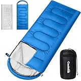 Saco de dormir desmontable 2 en 1, impermeable para adultos para 4 estaciones con forro de algodón extraíble, se convierte en 2 bolsas ligeras para camping, senderismo, viajes