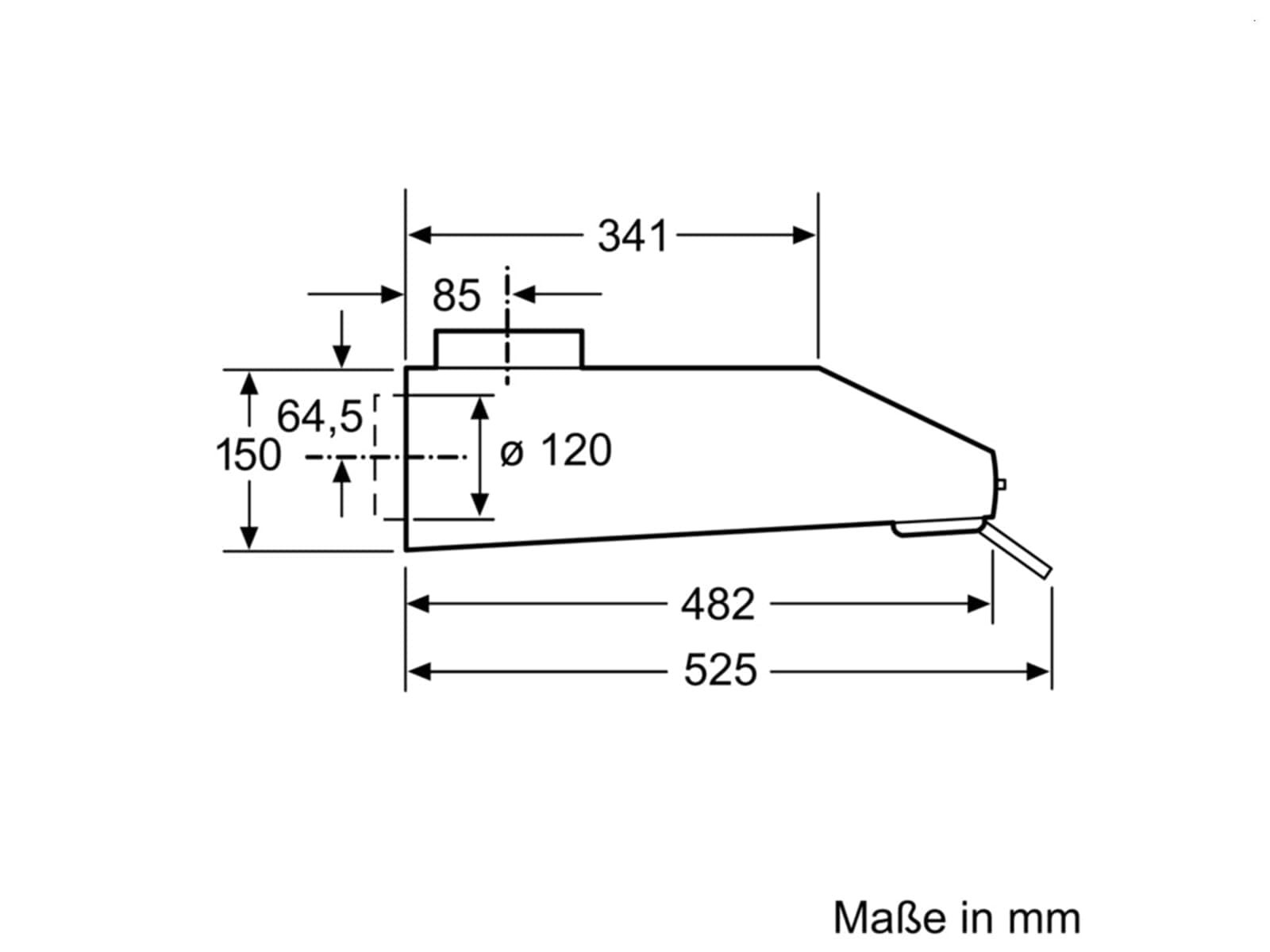 BOSCH DUL63CC50 -Musical Wall Hole-Evacuation / Recycling-350 m3 air / h max gas di scarico-72 dB-3 speed-L 60 cm-Inox