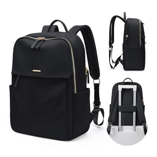 GOLF SUPAGS Mochila feminina para laptop, resistente à água, bolsa para notebook, viagem, trabalho, mochila, Preto - Atualização, 14 Inch