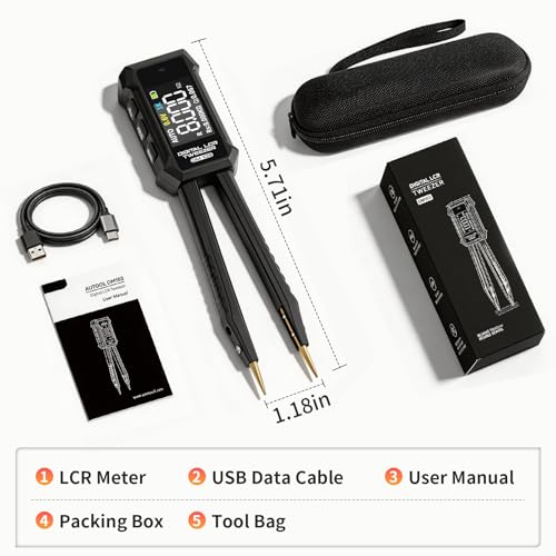 400mAh Hochkapazität LCR-Messpinzette 60H Induktivität 0,5% Präzision SMD-Kondensator Prüfung Elektronikbauteile Messung OLED Selbstkalibrierung TYPE-C