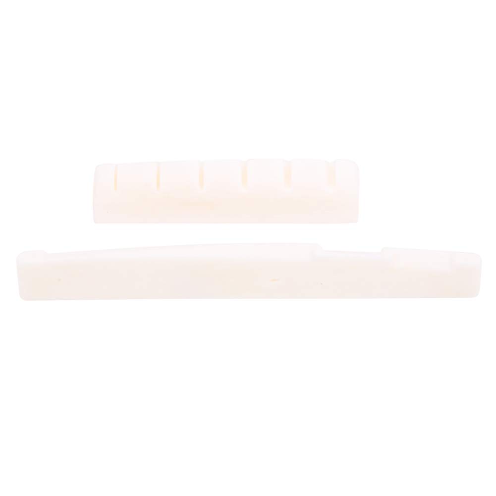 Pure Cow Bone White Guitar Nut Saddle Set Strong String Support for Folk Acoustic Guitar Accessories