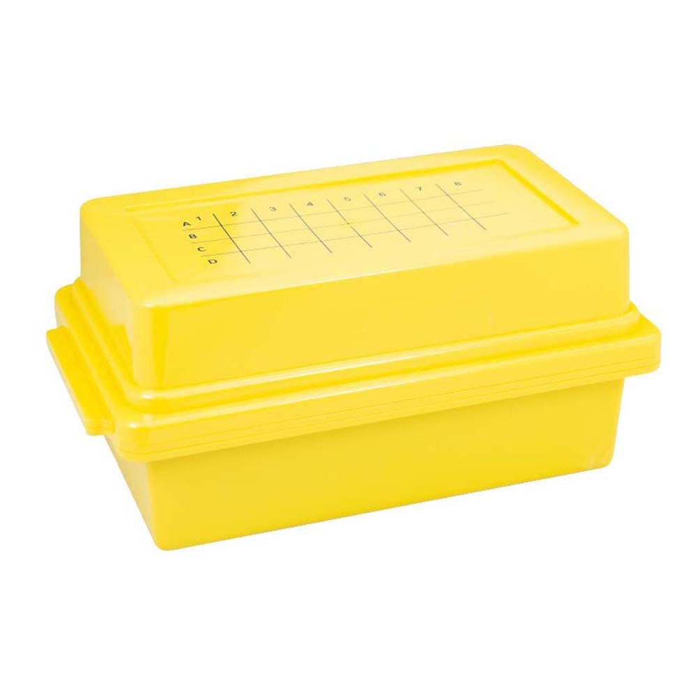 neoLab CellCamper 2-3730 Kryo Rack para tubos de crimo con gel, 0 °C durante 5 horas, 32 plazas, 240 cm de largo x 120 mm de altura, color amarillo