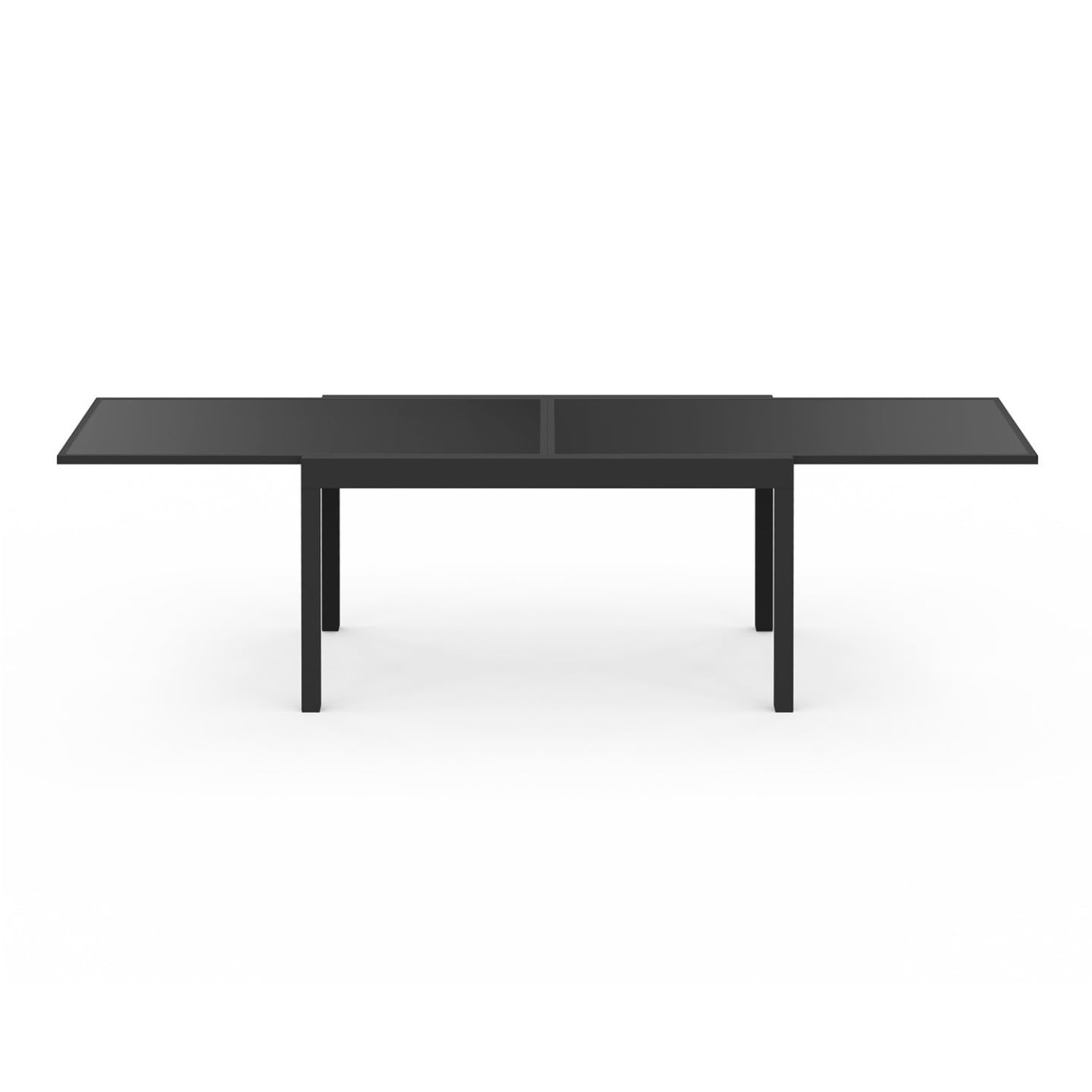 IDMarket - Salon de Jardin Madrid Table Extensible 135-270 CM et 12 chaises empilables Noir