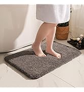 Chakme Tapis De Salle De Bain 3 Pièces En Mousse à Mémoire De Forme Pavée - Épais, Antidérapants Et Absorbants - Gris Foncé