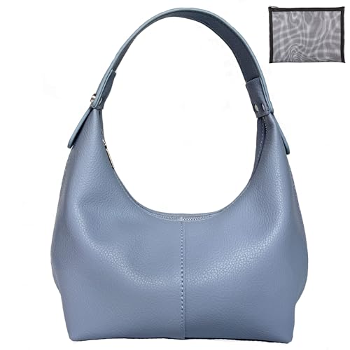 Image of Hobo Women's PU Leather Shoulder Tote Clutch Crescent Slouchy Bag with Zipper Closure and Top Handle