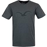 Möwe Print auf der Brust Cleptomanicx Möwe T-Shirt Herren (DE/NL/SE/PL, Alphanumerisch, L, Regular, Regular, Heather Scarab Green)