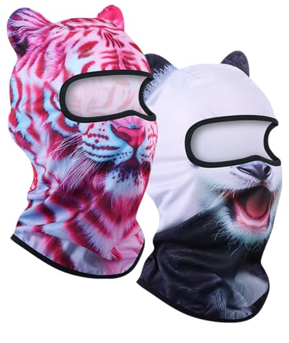 Image of 3D Cat Ski Balaclava Sheisty Face Mask with Ears Cute Animal Ski Mask for Music Festivals Raves Party Outdoor Activities