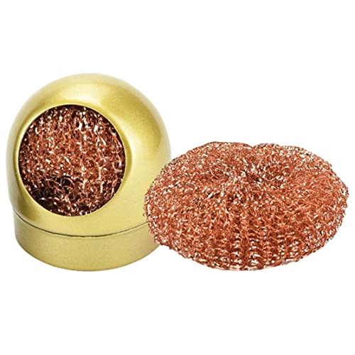 Generic Electronic Welding Tools,Soldering Tip Iron Cleaner Kit Portable 2 Cleaning Balls with 1 Base Holder Golden, Silver